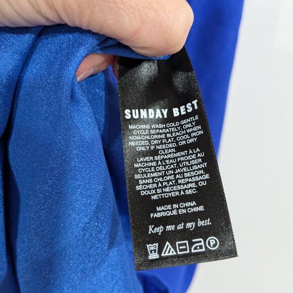 Aritzia Sunday Best Corset Maxi Spaghetti Strap Dress Royal Blue Size Medium - Picture 6 of 7